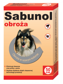 SABUNOL OBROŻA SZARA DLA PSA 50 CM  ( pies ektopasożyty pchły kleszcze )