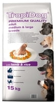 TROPIDOG PREMIUM ADULT M & L LAMB & RICE 15 KG