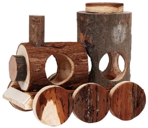 RIGA DREWNIANA LOKOMOTYWA ( gryzonie kot zabawka eco )