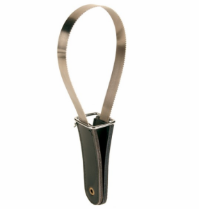 TRIXIE 2429 ZGRZEBŁO METALOWE ZE SKÓRZANĄ RĄCZKĄ 25 x 8 CM 