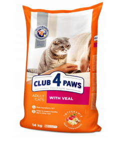 CLUB 4 PAWS Adult Veal z Cielęciną 14 kg ( koty )