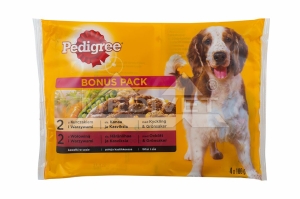 PEDIGREE 4 X 100 G WOŁOWINA DRÓB ( pies saszetka )