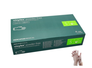 promo RĘKAWICE RĘKAWICZKI WINYLOWE BEZPUDROWE 100 szt.  rozmiar S ( chirurgia epidemia zakażenie bakterie wirusy )