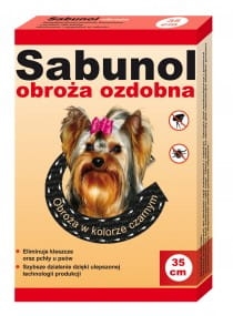 SABUNOL OBROŻA OZDOBNA DLA YORKA 35 CM ( pies ektopasożyty pchły kleszcze )