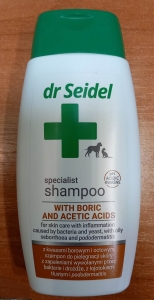promo SZAMPON DR SEIDLA Z KWASEM BOROWYM I OCTOWYM 220 ml ( pies kosmetyka psy ) pododermatitis 