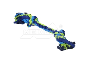 SZNUR DENTAL 2-WĘZEŁ KOLOR BLUE  LIME  M 30 cm BUSTER ( pies aportowanie psy koty )  276547