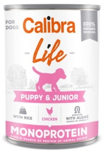 CALIBRA DOG LIFE PUPPY JUNIOR CHICKEN  RICE 400 g NEW ( szczenięta suki ciężarne karmiące  puszka ) 126320