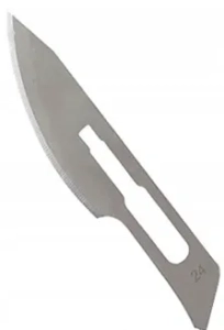 OSTRZA SKALPELA NR 24 / STAL NIERDZEWNA 100  sztuk ( psy koty cięcie pies ) 141182 