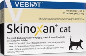 promo SKINOXAN 30 tabl. + 10 Gratis ( psy koty włosy derm skóra chelaty cynku biotyna witaminy pies ) Vebiot