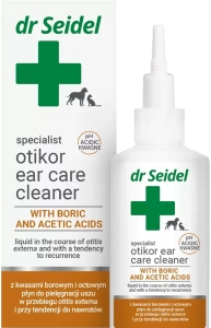 OTIKOR - PŁYN DO PIELĘGNACJI USZU Z KWASAMI BOROWYM I OCTOWYM 75 ml ( psy koty otitis pies )