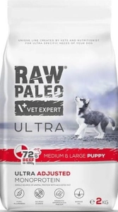4T RAW PALEO ULTRA DOG PUPPY MEDIUM / LARGE BEEF 2 KG ( pies szczeniaki psy wołowina )