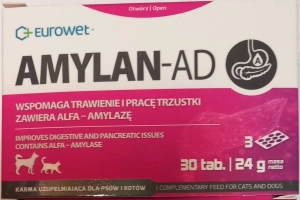 AMYLAN AD PSY / KOTY 30 tabl. ( pies trzustka i jelita enzymy trawienie psy )