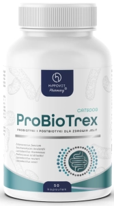 HIPPOVET PROBIOTREX CAT & DOG 50 kaps WSPIERA JELITA REGENERUJE BŁONĘ ŚLUZOWĄ