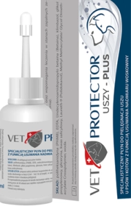 VET PROTECTOR USZY - PLUS 50 ML ( pies oto otitis psy koty woskowina udroźnienie )