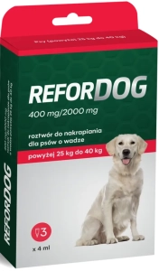 REFORDOG DLA PSÓW (400 MG + 2000 MG) 25-40 KG 3 PIPETY X 4 ML