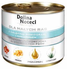 DOLINA NOTECI MAŁE RASY CIELĘCINA POMIDORY MAKARON 185 G ( pies )