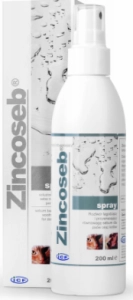 ZINCOSEB SPRAY 200 ML ( pies kot łojotok suchy mokry cynk psy )