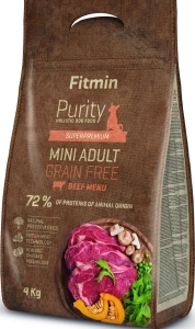 FITMIN PURITY SUPERPREMIUM GF MINI ADULT BEEF 4 KG (  psy dorosłe małe rasy wołowina bezzbożowa )
