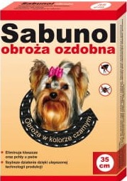 SABUNOL OBROŻA OZDOBNA DLA YORKA 35 CM ( pies ektopasożyty pchły kleszcze )