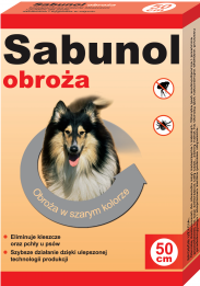 SABUNOL OBROŻA SZARA DLA PSA 50 CM  ( pies ektopasożyty pchły kleszcze )