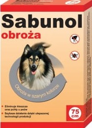 SABUNOL OBROŻA SZARA DLA PSA 75 CM ( pies  psy pchły kleszcze ektopasożyty )