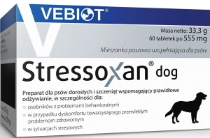 promo STRESSOXAN PIES 50 tabl. + 10 Gratis ( psy stress sedacja uspokojenie receptory diazepiny pies )