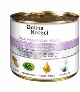 DOLINA NOTECI MAŁE RASY KRÓLIK FASOLA RYŻ BRĄZOWY 185 G ( pies )