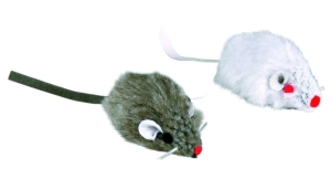 TRIXIE 4069 MYSZ SZARA I BIAŁA Z DZWONKIEM 5 CM 