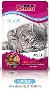 SUPER BENEK SASZETKA ADULT Z KRÓLIKIEM 100 G ( koty królicze miesko )