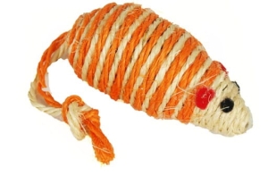 X-ZOO ZABAWKA DLA KOTA MYSZ ZE SZNURKA 9 CM