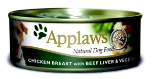 APPLAWS PUSZKA PIES KURCZAK, WĄTRÓBKA WOŁOWA, WARZYWA 156 G